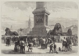 The Lions at the Base of the Nelson Column, Trafalgar-Square